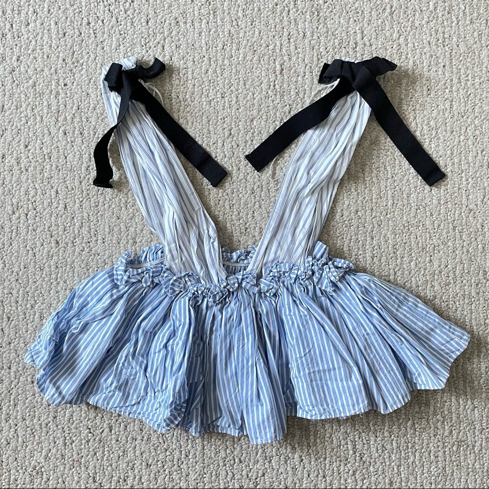 ZARA Blue Stripe Stretchy Babydoll Top